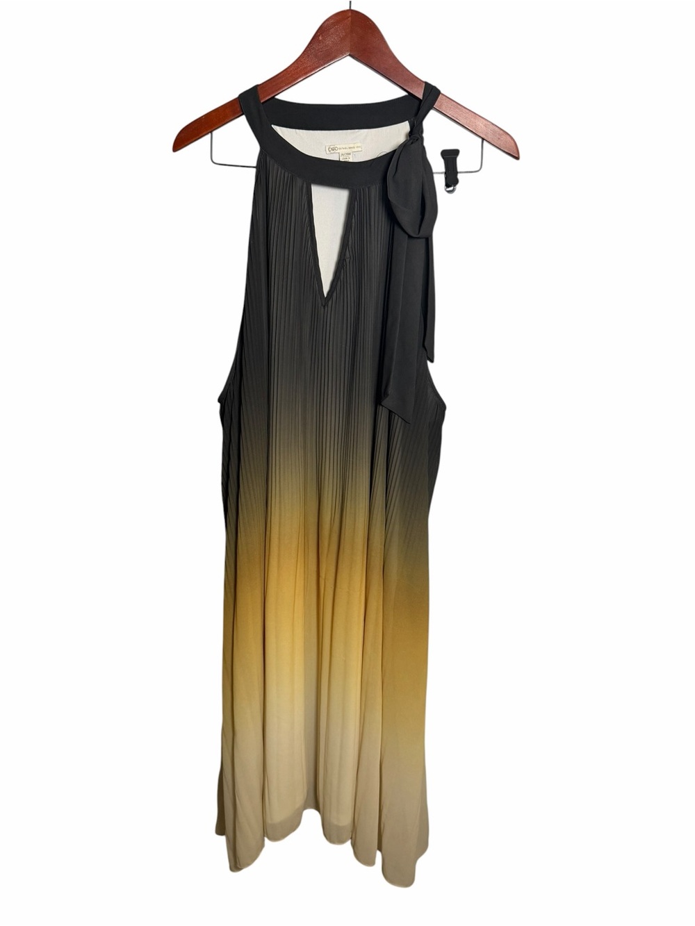 Cato Ombre Halter Maxi Dress in Black and Gold - Picture 2 of 9